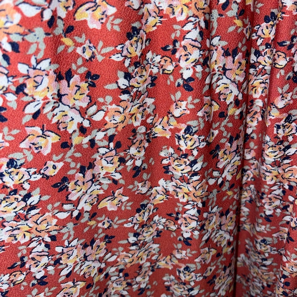 Max Studio Faux Wrap Dress New With Tags  orange melon color with flowers - Picture 5 of 7